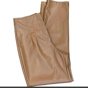NWT- Ophelia Roe Camel Faux leather High Rise pants.